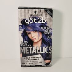 Schwarzkopf Got2b Metallic Permanent Hair Color M67 Blue Mercury New Got2b Metallics, Metallic Hair Color, Schwarzkopf Got2b, Hair Color Brands, Permanent Hair Dye, Hair Shades, Hair Color Blue, Permed Hairstyles, Permanent Hair Color