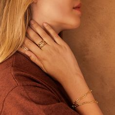 Both The Deux Ring And The Toggle Double Wrap Bracelet Are A Twist On Nostalgia. The Deux Ring Has An Eighties Feel, With 2 Oversized Bands, One That Sort Of Floats Above The Finger. The Toggle Double Wrap Bracelet Is Reminiscent Of A Vintage Toggle Style, And Has A Two-For-One Function, Which Our Brand Is All About: Self-Styling. Wrap It Twice Around The Wrist Or As A Choker With The Toggle As A Pendant. We Love Multi-Functional Products. Get The Layered Look In One Simple Step With This Chain Double Wrap Bracelet, Toggle Bracelet, Layered Look, Chain Link Bracelet, Link Bracelets, Chain Link, Wrap Bracelet, Choker, Twist