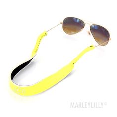 Monogrammed Sunglass Retainer Straps Trendy Adjustable Sunglasses For Travel, Adjustable Sunglasses For Summer Travel, Yellow Polarized Sunglasses, Adjustable Yellow Sunglasses With Uva Protection, Adjustable Yellow Sunglasses For Beach, Adjustable Sunglasses For Everyday Summer Use, Sunglasses Strap, Marley Lilly, Summer Fashion