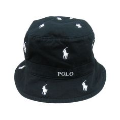 Price Is Firm - No Offers Please - Thank You Polo Ralph Lauren Embroidered Pony All Over Print Bucket Hat Black & White Adult Size L/Xl - (Large / Xl) Fit Brand New With Tags Have Any Questions Please Ask Thank You Black Cotton Hat With Embroidered Logo, Black Bucket Hat With Embroidered Logo For Streetwear, Black Short Brim Hat With Embroidered Logo, Black Hat With Embroidered Logo And Short Brim, Embroidered Black Cotton Hat, Black Embroidered Cotton Hat, Black Embroidered Summer Hat, Black Embroidered Logo Bucket Hat For Summer, Black Bucket Hat With Embroidered Logo