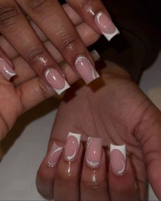 White Tip Acrylic Nails, Tapered Square Nails, Colored Acrylic Nails, White Acrylic Nails, Girly Acrylic Nails, Work Nails, French Tip Acrylic Nails, French Acrylic Nails