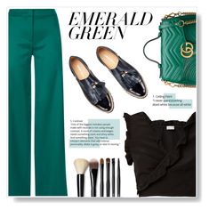 "Emerald Green" by misukaha ❤ liked on Polyvore featuring La Perla, RED Valentino, Gucci and Bobbi Brown Cosmetics Green Outfits, Green Outfit, Fashion Sets, Red Valentino, Bobbi Brown Cosmetics, All White, Bobbi Brown, Business Casual