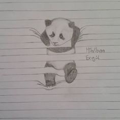 a drawing of a panda bear in jail cell