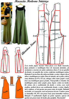 an image of a woman's dress pattern with measurements and instructions to make it