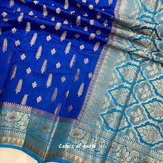 Buy Blue Saree Blouse , Georgette Saree With Zari Borders , Semi Georgette Sarees for Women , FREE SHIPPING Online in India - Etsy Blue Bollywood Banarasi Silk Pre-draped Saree, Blue Katan Silk Pre-draped Saree With Zari Work, Blue Dola Silk Pre-draped Saree With Zari Weaving, Blue Chanderi Pre-draped Saree With Motifs, Blue Dola Silk Saree With Zari Work, Blue Unstitched Suit With Self Design In Georgette, Blue Salwar Kameez For Puja Festivals, Blue Salwar Kameez With Pallu For Puja, Blue Dola Silk Saree With Traditional Drape