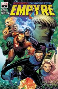 an image of the cover to avengers's comic book empyre, with many characters