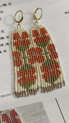 Nasturtium Fringe Earrings Pattern - Digital Download – Snails and Fairydust Fringe Earrings Pattern, Seed Bead Art, Seed Bead Earring, Beading Earrings, Bead Earring, Earrings Pattern, Brick Stitch Earrings, Beaded Earrings Patterns, Pouch Pattern