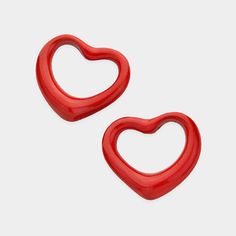 Earring Details: Size : 0.7" W Post back Red Heart Outline, Heart Outline, Red Heart, Lowest Price, On Sale, Stud Earrings, Red