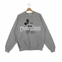 Vintage Mickey Mouse Disneyland Resort Sweatshirt Fall Streetwear Mickey Mouse Tops, Fall Mickey Mouse Sweatshirt For Streetwear, Casual Mickey Mouse Crew Neck Sweatshirt, Casual Mickey Mouse Sweatshirt For Streetwear, Casual Crew Neck Mickey Mouse Sweatshirt, Casual Cotton Mickey Mouse Sweatshirt, Casual Long Sleeve Mickey Mouse Sweatshirt, Casual Mickey Mouse Sweatshirt For Winter, Casual Mickey Mouse Tops For Winter