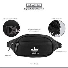 All Orders Ship Next Business Day! Condition: New With Tags! Color: Black/White Size: Adjustable Unisex Adidas Duffle Bag, Black Duffel Bag, Adidas Floral, Adidas Bags, Nike Acg Jacket, Adidas Trefoil, Lightweight Bag, Pink Adidas, Waist Pack