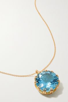 Ileana Makri's 'Crown' necklace is named for the striking setting that holds the beautiful topaz in place. It's been handcrafted in Greece from polished 18-karat gold and strung on a dainty chain. Match yours to the brand's earrings. Crown Necklace, Gold Topaz, Topaz Jewelry, Topaz Necklace, Dainty Chain, Gold Crown, Fine Jewellery Necklace, Blue Topaz, Jewellery And Watches