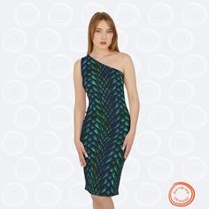 Dragon Blue & Green Scales One-Shoulder Dress - Bold Fantasy All-Over Print Unleash your vibrant, mystical side with our blue and green Dragon Scales All-Over-Print One-Shoulder Dress! This striking dress features a bold dragon scale pattern that wraps around you in dazzling colors, perfect for making a statement at parties, festivals, or any event where you want to stand out. The unique one-shoulder design adds a touch of elegance to this fantasy-inspired piece. ✨ Key Features: Bold Dragon Scale Design: The vivid, all-over dragon scale print in a mesmerizing palette blue and green makes this dress a showstopper, ideal for those who love mythical and fantasy fashion. One-Shoulder Silhouette: The trendy one-shoulder cut adds a touch of sophistication and makes this dress perfect for both ca Medieval Core, Green Scales, Dragon Blue, Palette Blue, Gothic Medieval, Dragon Scales, Scale Pattern, Dragon Scale, Green Dragon