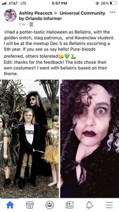 an instagram with two photos of people dressed as witches and one has her tongue out