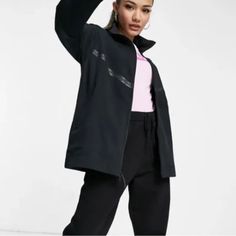 $140 Womens Size S Nike Tech Fleece Oversized Black Jacket Cw4296-010 Small Modern Fall Track Jacket For Sports, Modern Sports Outerwear For Fall, Modern Long Sleeve Track Jacket For Sports, Oversized Long Sleeve Functional Track Jacket, Modern Black Track Jacket For Fall, Oversized Functional Long Sleeve Track Jacket, Spring Streetwear Fleece Jacket, Nike Athleisure Track Jacket For Fall, Oversized Long Sleeve Track Jacket In Athleisure Style