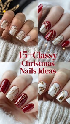 2024 Xmas Nails, Nail For Christmas Holiday, Manicure Ideas For Christmas, 2024 Christmas Nails Short, Nail Xmas Designs, Christmas Nail Trends 2024, December Nails Christmas Xmas Red, Nail Art Designs Christmas Simple