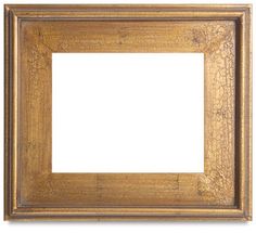 an old gold frame with a white background