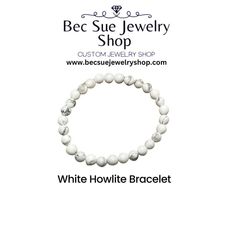 Immerse yourself in the innate calmness of our White Howlite Bracelet. Each piece is handcrafted with love, using grade AAA 8mm Howlite beads, effortlessly strung on a durable stretch cord. This unique piece not only serves as a stylish accessory but also a tranquil companion, known for its soothing energies. The bracelet's clean and polished finish ensures a comfortable fit and a timeless look that effortlessly complements any outfit. Alongside its aesthetic allure, the bracelet brings the spir Minimalist White Jewelry With 8mm Beads, Spiritual White Howlite Beaded Bracelets, White Howlite Bracelets With Natural Stones, White Howlite Spiritual Bracelets, White Howlite Spiritual Jewelry, White Natural Stones Beaded Bracelet, Purple Jasper, Energy Jewelry, Howlite Bracelet