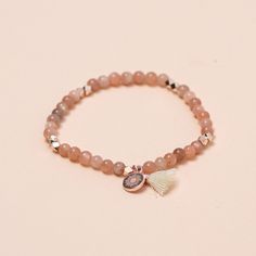 Affirmation Bracelets, Sunstone Bracelet, Essential Oil Bracelet, Sun Charm, Oil Diffuser Bracelet, Essential Oil Diffuser Bracelet, Stone Bracelets, Rose Gold Accents, Crystal Beads Bracelet