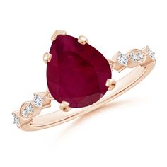 an oval shaped ruby and diamond ring