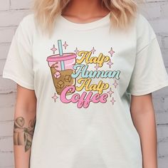 Check out CosunCreations for cute and trendy designs on high-quality shirts that are soft and comfortable at an affordable price! We print premium quality t-shirts that run true to size (see listing images for size chart). You will love the fit, comfort, and style of our tees! 😊 KEEP IN MIND: - Machine wash cold, tumble dry low. To preserve the print of the t-shirt, wash it inside out. DO NOT IRON directly on the print of an image. DO NOT bleach. - All designs are printed with DTG printing, a printer directly applies ink onto a t-shirt with inkjet technology that leaves a smooth finish that prevents fading to make sure your items last longer. - Shirts are UNISEX. Meant to have a loose fit, if like tighter recommend to size down. See the size chart for more information. - We use high-quali Relaxed Fit Coffee Top With Funny Print, Coffee T-shirt With Funny Print And Relaxed Fit, Coffee Colored T-shirt With Funny Print And Relaxed Fit, Coffee Colored T-shirt With Funny Print In Relaxed Fit, Coffee-colored Graphic Tee With Funny Print, Coffee Colored Relaxed Fit T-shirt With Funny Print, Relaxed Fit Coffee T-shirt With Funny Print, Trendy Coffee Colored Relaxed Fit T-shirt, Cute Coffee-colored T-shirt With Graphic Print