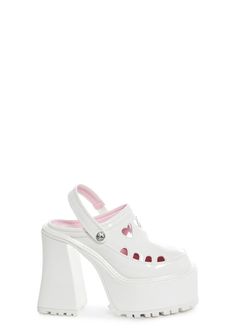 Lamoda Lace Up Platform Oxfords - Black – Dolls Kill Trendy White Synthetic Clogs, Summer Clogs With Translucent Outsole, Spring Clogs With Translucent Outsole And Round Toe, Knee High Platform Boots, Heart Prints, Oxford Platform, Heart Cut Out, Sugar Thrillz, Platform Clogs