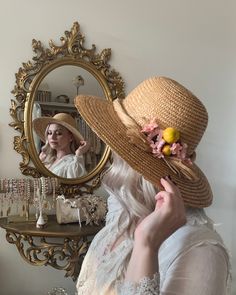 "This is a vintage 1950's straw sun hat. The hat is intricately woven with a braided section across the brim. There is also pink tone faux floral details. By the faux flowers there are also plastic faux fruit adding a pop of color and texture. The hat is in excellent condition. Measurements: Circumference: 21\" | Inside Depth: 5.5\" | Brim Depth: 4\" | Brim Circumference: 46\" Unless otherwise stated all vintage items are used and may have minor to moderate wear or discoloration considering the Pink Bohemian Sun Hat For Garden Party, Bohemian Pink Sun Hat For Garden Party, Spring Pink Straw Hat, Cream Straw Hat For Garden Party, Handmade Adjustable Boater Hat For Spring, Handmade Straw Sun Hat For Spring, Handmade Sun Hat For Spring Garden Party, Summer Wedding Straw Hats, Retro Pink Summer Hat