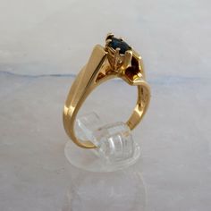 14K Yellow Gold Sapphire Marquise Split Shank Ring, 6.5 x 3.5mm, .33 ct Deep Blue Sapphire stone, Ring size 6.25, 3.6 grams Stock # BB295R17 This listing contains photographs of the actual item you will receive. Our items are in excellent condition with little or no signs of wear and many are one of a kind pre-owned estate finds. Please look closely at the pictures in this listing as they are part of the product description. Please read the description, as any imperfections or condition comments Blue Sapphire Stone, Split Shank Ring, Split Shank, Fine Jewelry Designers, Blue Band, Sapphire Stone, Boston Ma, Size 10 Rings, Blue Topaz Ring