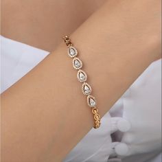 The Bracelet Can Be Used As 6.5 -8 Inch It Is Very Light Because The Best Quality Material Is Used In Our Products. It’s Elegant Appearance Is Made By Jewelry. Condition: Brand New *Color: Gold *Size; Os *18k Gold Plated Has Rhodium Finish For Extra Shine And Also Extra Protection *Quantity: One Piece *100 % Lead And Nickel Free *100 % Hypoallergenic *Will Not Tarnish Or Fade All Stone Models Are Produced With The "Attachment" Technique, Which We Call Jewelry Craftsmanship, That Is, Not Glued St Diamond Bracelet Design Unique, Expensive Bracelets, Bracelet Bangle Gold, Gold Bracelet Simple, Bridal Necklace Designs, Gold Bangles For Women, Diamond Bracelet Design, Fancy Jewelry Necklace, Black Beaded Bracelets