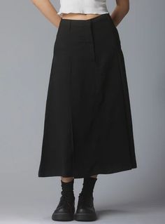 UNIF | Mizuki Skirt Versatile Midi Bottoms For Spring, Versatile Spring Midi-length Bottoms, Versatile Spring Midi Bottoms, Fall Full Length Lined Skirt, Comfortable Versatile Midi Skirt, Versatile Maxi Skirt For Workwear, Versatile Midi Length Relaxed Skirt, High Waist Skirt With Belt Loops For Fall, Fitted Maxi Skirt For Fall Workwear