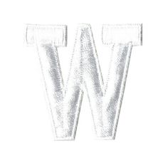 the letter w is made up of white thread and has been stitched into it