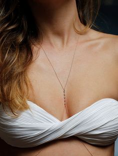 Delicate Rose Gold Body Chain Emerald Body Chain Rose by MinimalVS Delicate Body Chain For Party, Delicate Body Jewelry As Gift, White Body Chain For Gift, Dainty Lariat Body Chain As Gift, Custom Chain, Gold Body Chain, Body Necklace, Boutique Ideas, Emerald Blue