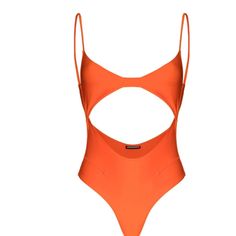 This Is A Gorgeous Swim Suit In A Very Rich Orange Color. It Would Be Great On The Beach Or Even As Resort Wear Under A Skirt Or Pants. I Loved It But It Just Doesn't Fit Me Exactly Right Cutout One-piece Bodysuit For Beachwear, Backless Beachwear Swimwear For Summer Parties, Backless Swimwear For Summer Parties, Structured Beachwear Swimwear For Sunbathing, Beachwear Swimwear With Boning For Sunbathing, Chic Fitted Swimwear For Summer Parties, Boning Beachwear Swimwear For Sunbathing, Beachwear Swimwear With Boning And Backless Design, Beachwear Bodysuit With Underwire For Vacation