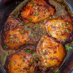 chicken in a slow cooker with spices and seasoning