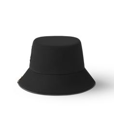 LOUIS VUITTON® - Lv City Bucket Hat - Black Modern Black Brimmed Hat, Modern Black Hat With Flat Brim, Designer Black Bucket Hat, Designer Black Brimmed Hat, Modern Black Curved Brim Hat, Modern Black Hat With Curved Brim, Elegant Black Bucket Hat With Short Brim, Classic Black Brimmed Bucket Hat, Bucket Hat Black