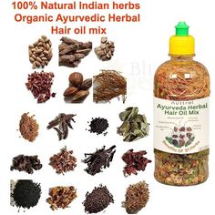 1 Bottle Ayurvedic Herbal Hair Oil Mix For Long, Thick, And Lustrous Hair Growth | eBay Spanish Cherry Flower, Spanish Cherry, Hair Growth Oil Recipe, Herbs For Hair Growth, Herbal Hair Oil, Herbal Hair Growth, Oil Infusion, Ayurvedic Hair Care, Ayurvedic Hair Oil