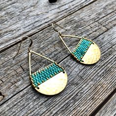 ​Beaded Brass Triangle Teardrops Silky Green and Gold - Etsy Bohemian Handwoven Brass Earrings, Handwoven Brass Beaded Dangle Earrings, Artisan Handwoven Teardrop Jewelry, Turquoise Beaded Brass Earrings, Adjustable Handwoven Teardrop Jewelry, Bohemian Handwoven Brass Beaded Earrings, Artisan Brass Earrings With Tiny Beads, Handmade Brass Beaded Round Earrings, Handmade Brass Beaded Drop Earrings