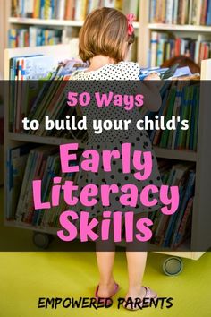 Early literacy development is so important during the toddler and preschool years. Here are 50 everyday activities you can do to build those skills. #learning #kidsactivities Preschool Language Activities, Language Activities Preschool, Educational Activities For Preschoolers, Early Reading Skills