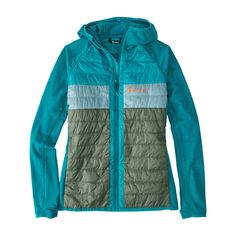 Built for long trips with temp dips by our friends at Cotopaxi who live and breathe adventure, we grab this jacket when we've got plenty of (sweaty) miles to cover. Made with recycled materials and boasting a windproof lightly insulated core, stretchy breathable side panels, and chill-bustin' scuba hood, the Aventura is a favorite mountain layer. Thumbholes. By Cotopaxi. XS(0-2), S(4-6), M(8-10), L(12-14), XL(16). Lightweight Long Sleeve Windbreaker For Outdoor, Midweight Nylon Long Sleeve Windbreaker, Midweight Long Sleeve Nylon Windbreaker, Lightweight Long Sleeve Outerwear For Hiking, Green Long Sleeve Outerwear For Adventure, Nylon Long Sleeve Windbreaker For Adventure, Recycled Polyester Long Sleeve Outerwear For Outdoor Activities, Green Midweight Nylon Outerwear, Green Recycled Polyester Long Sleeve Windbreaker