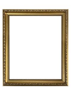 an ornate gold frame with a white background