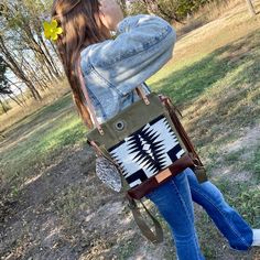 "This bag!! Made with the prettiest Pendleton Wool and vintage military for the main part of the bag. Top is made with vintage WW2 military canvas and the bottom gusset is a rustic brown bomber leather. This bag measures approximately 12\" tall by 3\" deep and is 13\" wide. Interior is made in canvas fabric that I interlaced for durability. Features two slip pockets. This bag, and all other items, is made 100% by me in my smoke and pet free sewing studio!" Pendleton Purse, Pendleton Bag, Military Backpack, Backpack Tote, Pendleton Wool, Sewing Studio, Bag Patterns To Sew, Vintage Military, Rustic Brown