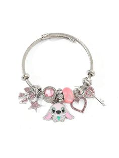 Collar  Zinc Alloy   Embellished   Women Fashion Jewelry Stitch Bear, Stitch Kawaii, Lilo I Stitch, Kawaii Bracelet, Cartoon Jewelry, Lilo And Stitch Characters, Disney Bracelet, Jordan Shoes Retro, Shoes Retro