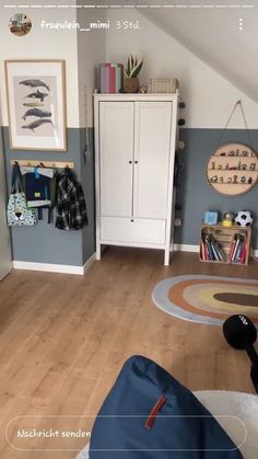 the room is clean and ready to be used as a child's playroom