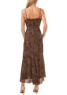 A chic leopard print adds wild style to this ruffled maxi dress from 1.State. | 1.State Women's V-Neck Hi-Low Ruffle Maxi Dress, Medium Casual Leopard Print V-neck Maxi Dress, Leopard Print Maxi Dress For Vacation, Casual Leopard Print Maxi Dress With V-neck, Spring Leopard Print Maxi Dress, Spring Leopard Print Maxi Dress With Midi Length, Brown Ruffle Hem Maxi Dress, Fall Chic Leopard Print Maxi Dress, Chic Leopard Print Maxi Dress For Fall, Chic Leopard Print Maxi Dress For Vacation