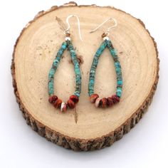 Discover The Timeless Beauty And Craftsmanship Of Our Navajo Loop Dangle Earrings, A Stunning Piece Of Southwestern Jewelry That Captures The Essence Of Native American Artistry. Product Features: - Navajo Kingman Turquoise And Spiny Oyster Dangle Earrings - Handcrafted By Skilled Navajo Artisan Shania Dooline, This Earring Showcases Their Deep Connection To Their Heritage And The Land. - Each Beads Are Carefully Selected For Its Unique Color And Texture, Making Every Piece Unique. - The Earring Jewel Tone Earrings, Arts And Crafts For Kids Toddlers, California Jewelry, Native Earrings, Artisan Jewelry Earrings, Wedding Studs, Oval Stud Earrings, Bohemian Handmade, Handmade Sellers