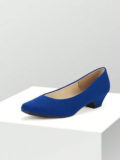 Royal Blue Elegant Collar   Plain Court Pumps Embellished   Women Shoes Low Heel Court Shoes With Platform, Low Heel Court Shoes With Platform And Medium Width, Medium Width Low Heel Platform Court Shoes, Synthetic Court Shoes With Reinforced Heel And Round Toe, Spring Court Shoes With Cushioned Footbed And Low Heel, Synthetic Round Toe Court Shoes For Office, Synthetic Court Shoes With Padded Heel And Round Toe, Synthetic Court Shoes With Padded Heel, Medium Width Flat Heel Court Shoes