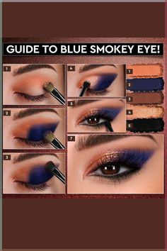 Makeup Aesthetic Ideas, Blue Smokey Eye, Makeup Pictorial, Makeup Order, Eye Makeup Techniques, Makeup For Black Skin, Makeup Artist Tips, Makeup Help