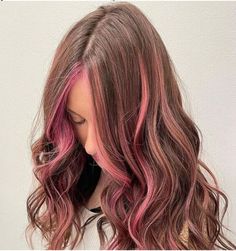 Pink Tips Hair Brunette, Pink Tips Hair, Pink Hair Color Ideas, Pink Hair Color, Pink Tips, Summer Blonde Hair, Waist Length Hair, Brown Hair Inspo