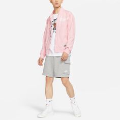 Men's Nike Sportswear Athleisure Casual Sports Woven Jacket Autumn Pin-KICKS CREW Athleisure Casual, Woven Jacket, Nike Sportswear, Men's Nike, Pink Red, Athleisure, Nike Men, Nike, Sports