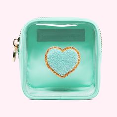 Heart Clear Front Mini Pouch Functional Pouch Case For Personal Use, Functional Rectangular Pouch For Gift, Functional Rectangular Pouch For Gifts, Functional Rectangular Gift Pouch, Green Zipper Pouch For Organization, Green Cosmetic Bag Pouch For Personal Use, Customizable Everyday Rectangular Cosmetic Bag, Customizable Rectangular Cosmetic Bag, Portable Green Cosmetic Bag For Personal Use