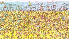 a large crowd of people at the beach